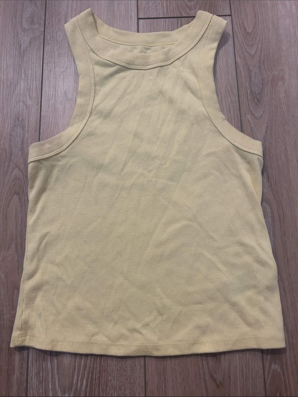 Old Navy Pale Yellow Ribbed Racerback Tank